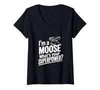 Donna Sono Un Alce Qual è Il Tuo superpotere Maglietta con Collo a V