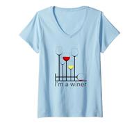 Donna Sono Un Design di Bicchieri da Vino da Vino Maglietta con Collo a V