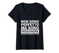 Donna Sono Un Ingegnere Professione Laurea Ingegneria Divertente Maglietta con Collo a V