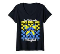 Donna Sono una bestia quando gioco a pallavolo ragazza pallavolo mamma Maglietta con Collo a V