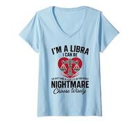 Donna Sono Una Bilancia Peggior Incubo Sassy Oroscopo Zodiaco Divertente Maglietta con Collo a V
