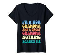 Donna Sono una mamma nonna e una grande nonna niente mi spaventa Maglietta con Collo a V