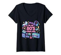 Donna Sono una ragazza degli anni '80 Sweet Old School Time Graphic Maglietta con Collo a V