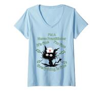 Donna Sono un'infermiera Professionista Tutto è buonumore Abbigliamento da Lavoro Maglietta con Collo a V
