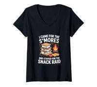 Donna Sono venuto per i S'Mores e sono rimasto per lo snack raid Maglietta con Collo a V