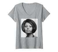 Donna Sophia Loren Ottone Target Attrice di Hollywood 1964 Maglietta con Collo a V