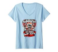 Donna Sopprimere Il Voto Protesta Resistenza Difendere i Diritti di Voto Maglietta con Collo a V