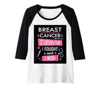 Donna Sopravvissuto al Cancro al Seno Ho combattuto e Ho Vinto la Forza della consapevolezza Maglia con Maniche Raglan