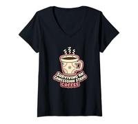 Donna Sopravvivere su Concessione Stand caffè Calcio Mamma Maglietta con Collo a V