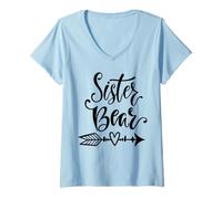 Donna Sorella Orsa | Sister Bear Maglietta con Collo a V