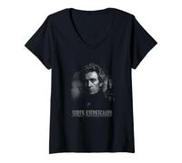 Donna Soren Kierkegaard Filosofia esistenziale Maglietta con Collo a V