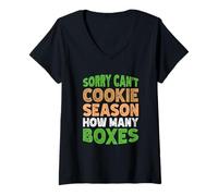 Donna Sorry Can't Cookie Season How Many Boxes Maglietta con Collo a V