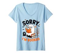 Donna Sorry I am Booked Reading Nerd per Topi di Biblioteca Regalo Uomini Donne Maglietta con Collo a V