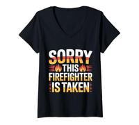 Donna Sorry This Firefighter Is Taken Amore di relazione - Maglietta con Collo a V