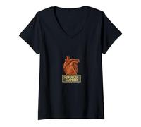 Donna Sorry We're Closed Anatomical Heart Art Design Maglietta con Collo a V