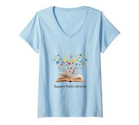 Donna Sostieni Biblioteche pubbliche Questioni di alfabetizzazione Avvocato bibliotecario Maglietta con Collo a V
