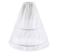 Donna Sottogonna Sposa 2 Cerchi Sottogonne Crinolina Vestiti da Cocktail Sottoveste Nozze Abiti Lungo Sottovesti Carnevale sotto Gonna Wedding Dress Petticoat Cosplay Gonne Underskirt(Bianco,42)