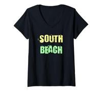 Donna South Beach Maglietta con Collo a V