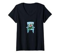 Donna South Park Clyde Frog Vengeance Sitting in Chair Maglietta con Collo a V
