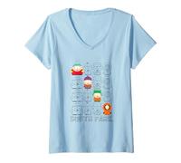 Donna South Park Diagonal Character Box Up Maglietta con Collo a V