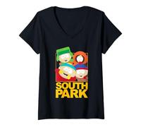 Donna South Park Group Logo Maglietta con Collo a V