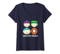 Donna South Park Heads Maglietta con Collo a V