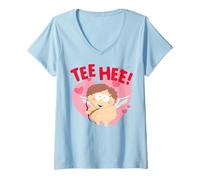 Donna South Park Valentine's Day Tee hee Eric Cartman Cherub Cupid Maglietta con Collo a V