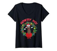 Donna South Park Xmas Mr Hankey Howdy Babbo Natale Retro Poo Maglietta con Collo a V