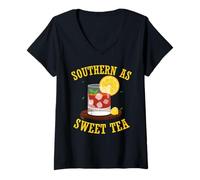 Donna Southern As Sweet Tea Maglietta con Collo a V