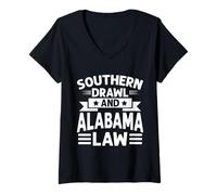 Donna Southern Drawl e Alabama Law Alabama Maglietta con Collo a V