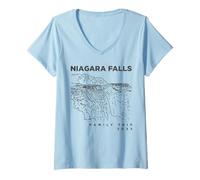 Donna Souvenir 2025 del viaggio della famiglia a New York in Canada alle Cascate del Niagara Maglietta con Collo a V