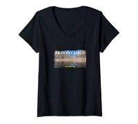 Donna Souvenir del Big Horn Canyon Wyoming Maglietta con Collo a V