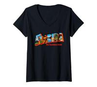 Donna Souvenir della Florida The Sunshine State Maglietta con Collo a V