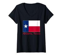 Donna Souvenir di Abilene, Texas, Stati Uniti Maglietta con Collo a V