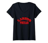 Donna Souvenir di Laredo Texas USA Maglietta con Collo a V