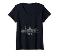 Donna Souvenir di viaggio degli Stati Uniti dello skyline della Carolina del Sud Maglietta con Collo a V