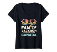 Donna Souvenir di Viaggio in Canada per Le Vacanze in Famiglia all'isola di Vancouver Maglietta con Collo a V