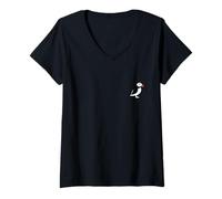 Donna Souvenir Islanda Uccello Puffin Maglietta con Collo a V