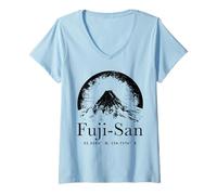 Donna Souvenir retrò Giapponese del Monte Fuji Tokyo Giappone Maglietta con Collo a V