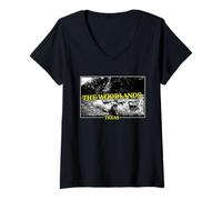 Donna Souvenir Texas Houston Texas Maglietta con Collo a V