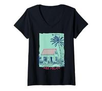 Donna Souvenir Vintage da Giardino Kauai Hawaii Isle Aloha Art Maglietta con Collo a V
