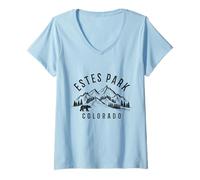Donna Souvenir Vintage Pride di Estes Park Colorado Bear Mountains Maglietta con Collo a V
