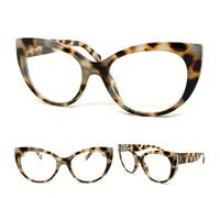 Donna Sovradimensionato Rétro Gatto Occhio Lettura Occhiali Leopardo Telaio+
