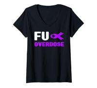 Donna Sovradosaggio di Fu - Consapevolezza delle dipendenze, Consapevolezza dell'overdose di Fu Maglietta con Collo a V