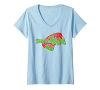 Donna Space Jam Looney Tunes Logo Street Hip Hop Classico Graffiti Maglietta con Collo a V