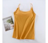 Donna Spaghetti Cinturino Gilet Canotta Con Built-In Reggiseno Basic Top Estivo