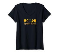 Donna Spagna Path of Totality 2026 Total Solar Eclipse Top & Tees Maglietta con Collo a V