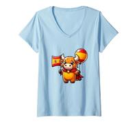 Donna Spagna Tshirt, Vestiti spagnoli, Camicie Spagna per Bambini Spagna Maglietta con Collo a V