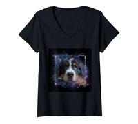 Donna Spazio Bovaro del Bernese Maglietta con Collo a V