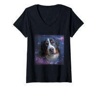 Donna Spazio Bovaro del Bernese Maglietta con Collo a V